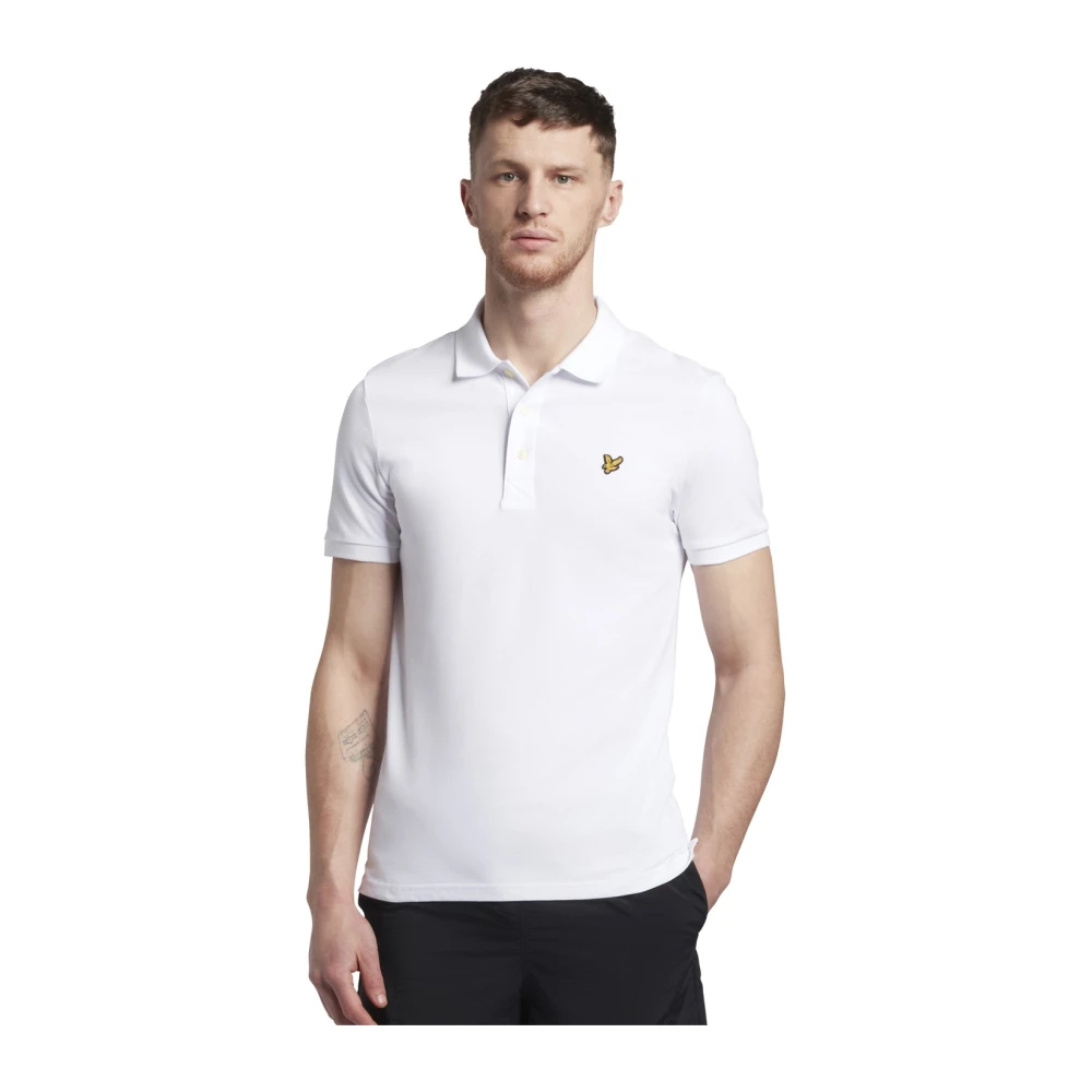 Lyle & Scott Men's White Polo Shirts, S, Plain Polo Shirt