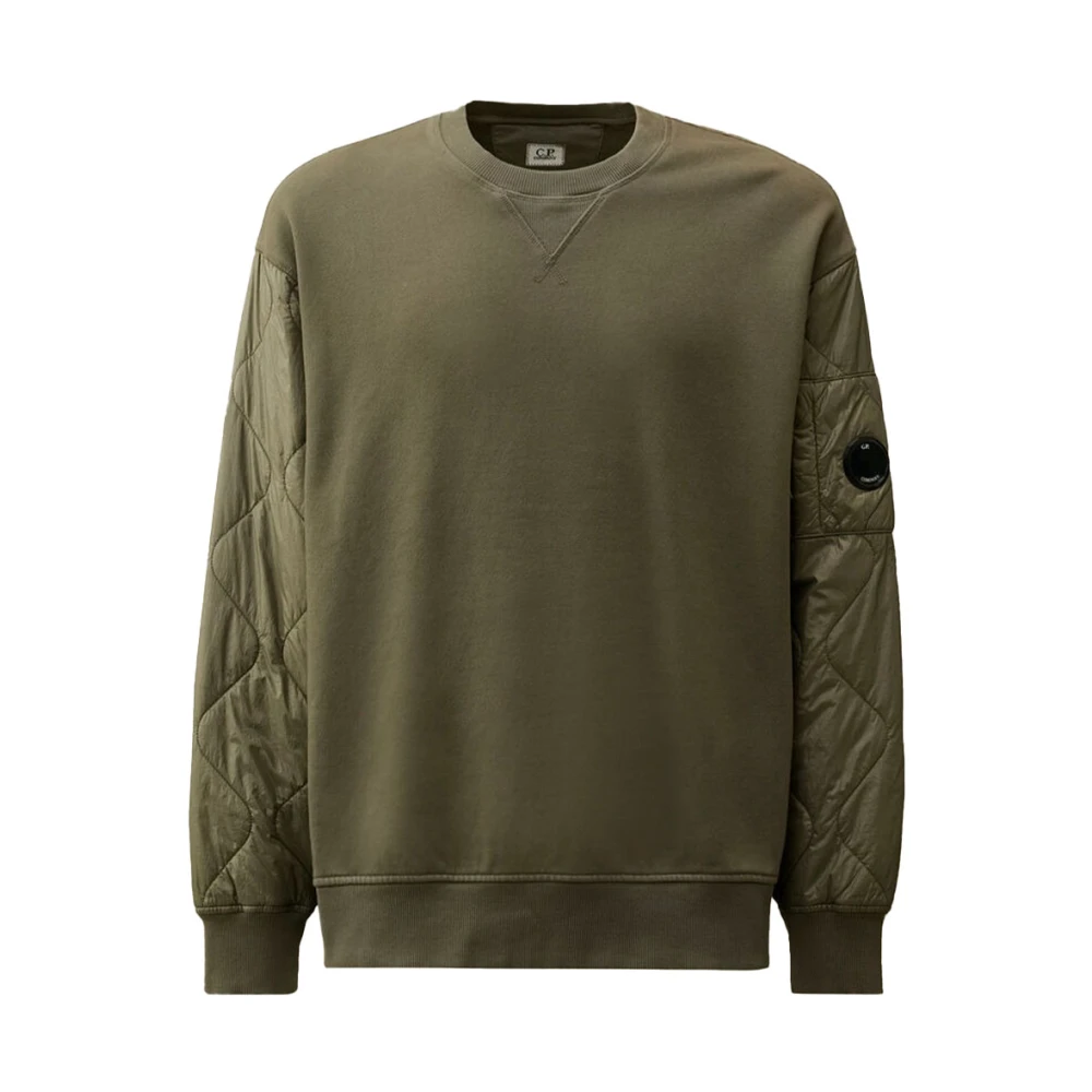 C.P. Company Gewatteerde Sweater met ronde hals Green Heren