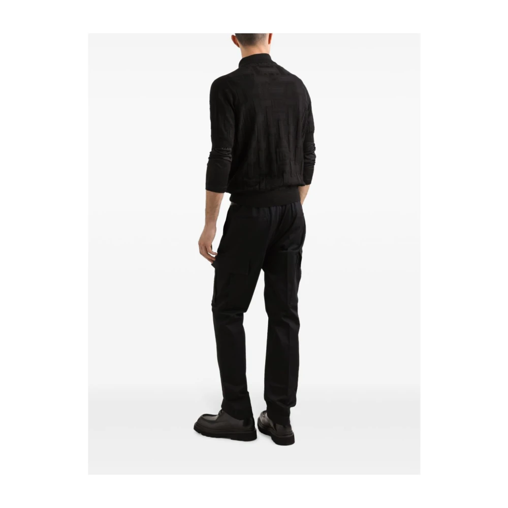 Dolce & Gabbana Zwarte Ribgebreide T-shirts en Polos Black Heren