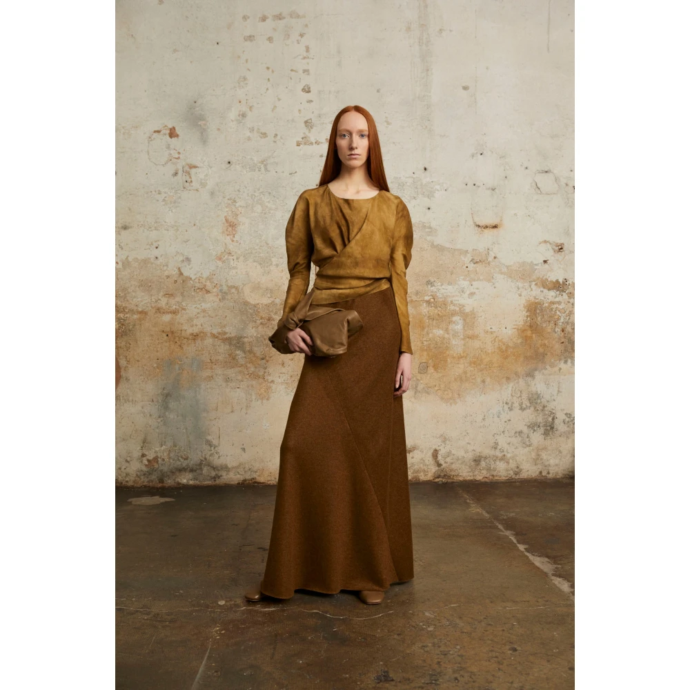 Cortana Single kasjmier lange rok Brown Dames