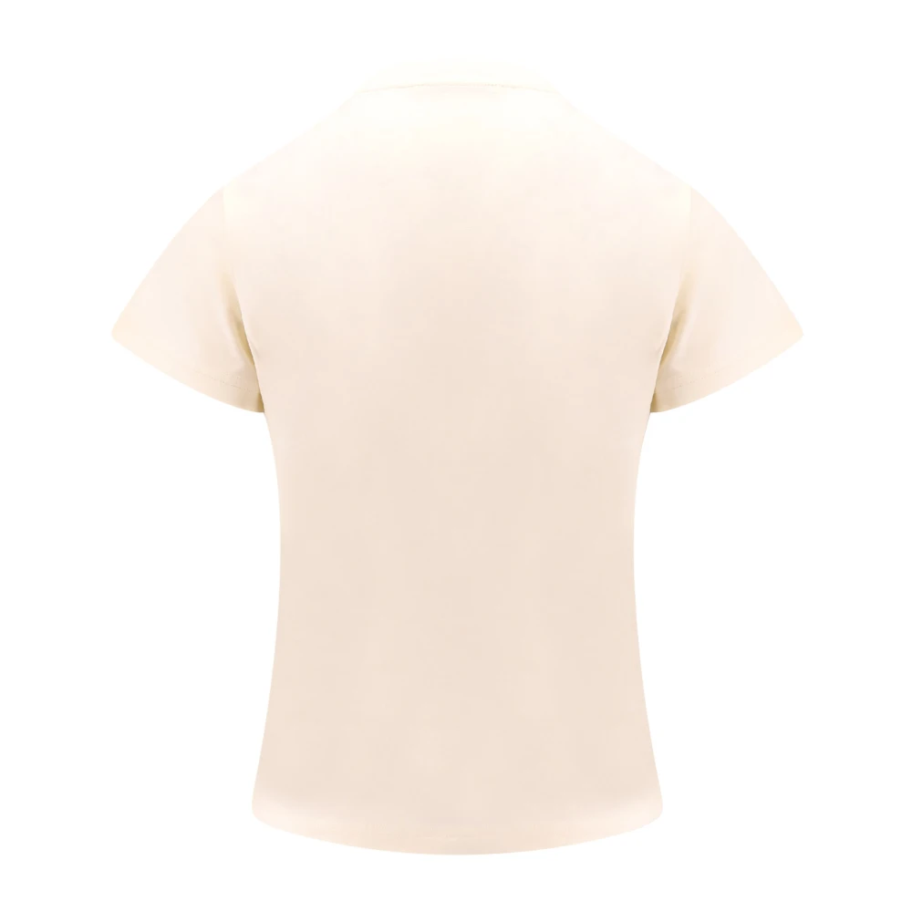 Moncler Katoenen T-shirt met Strass Print White Dames