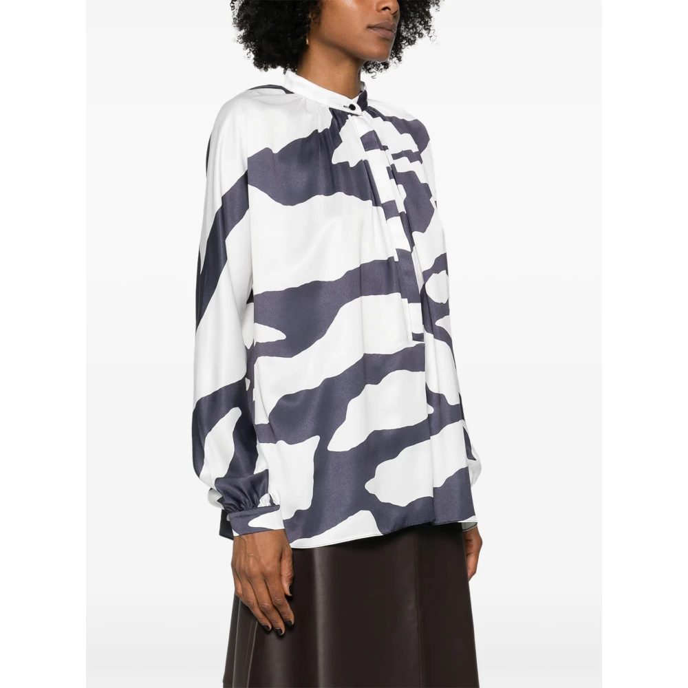 Lanvin Grafische Print Blouse met Japanse Inkt White Dames