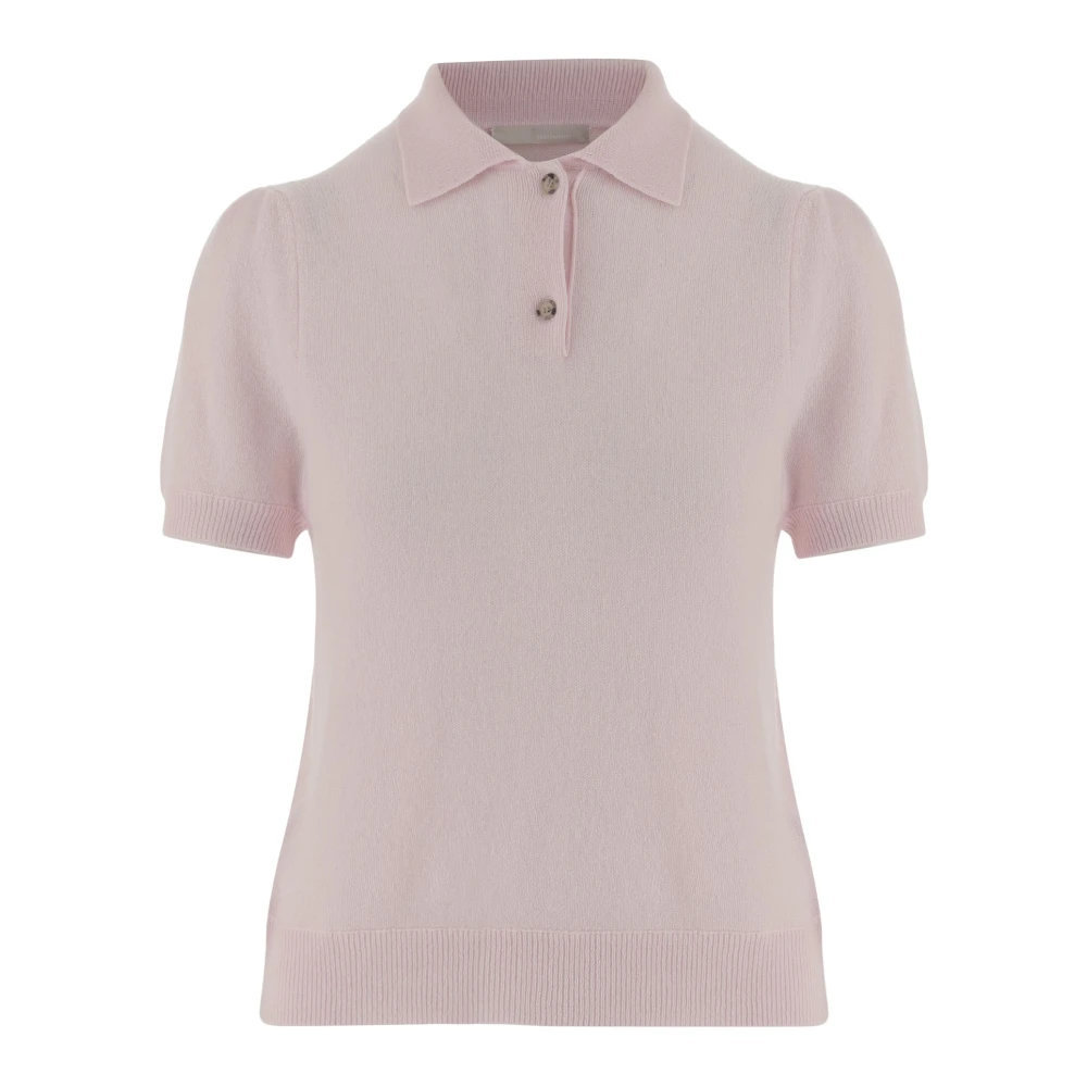 Allude Women's Pink Cashmere Polo Shirt
