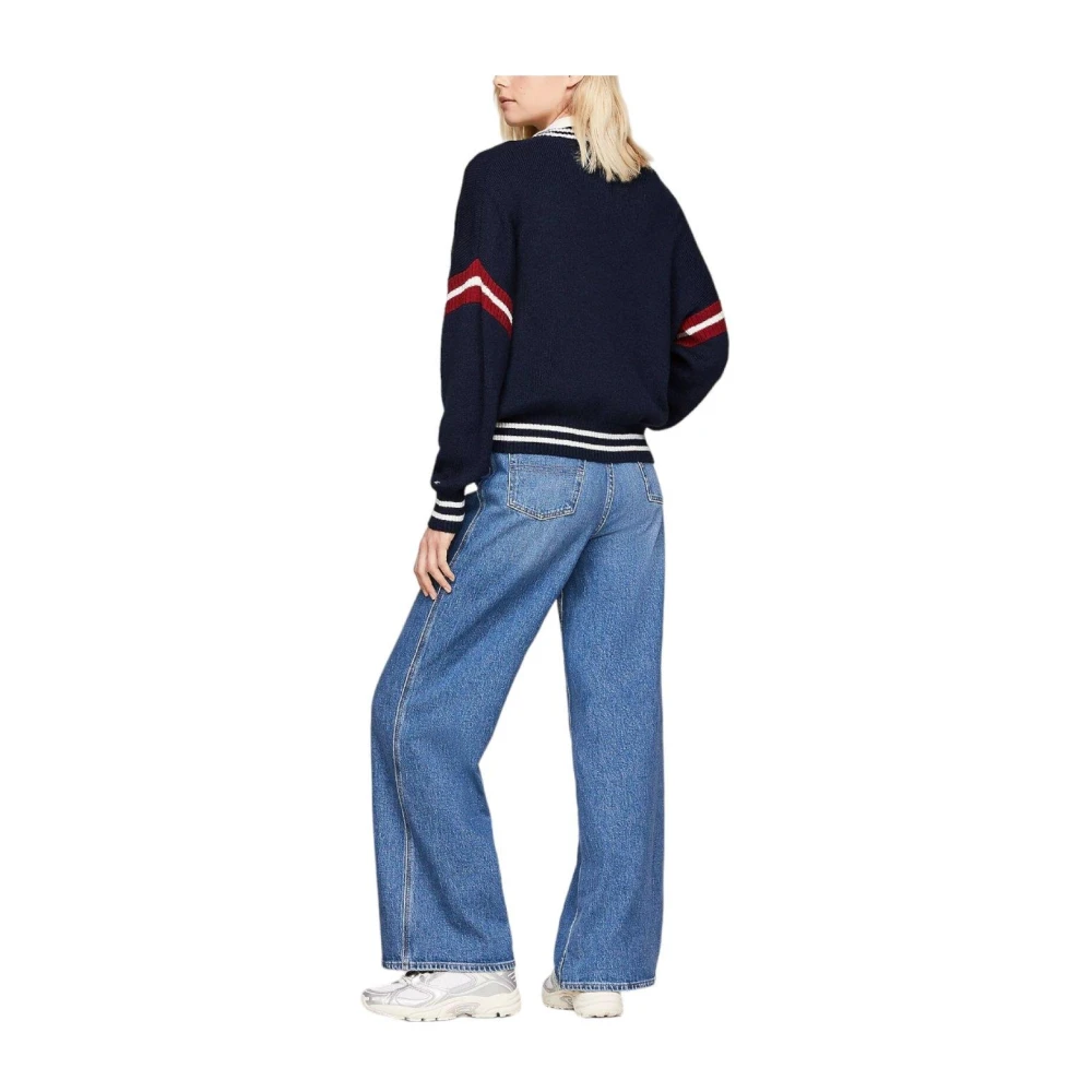 Tommy Hilfiger Bubble Cable Flag Sweater Blue Dames