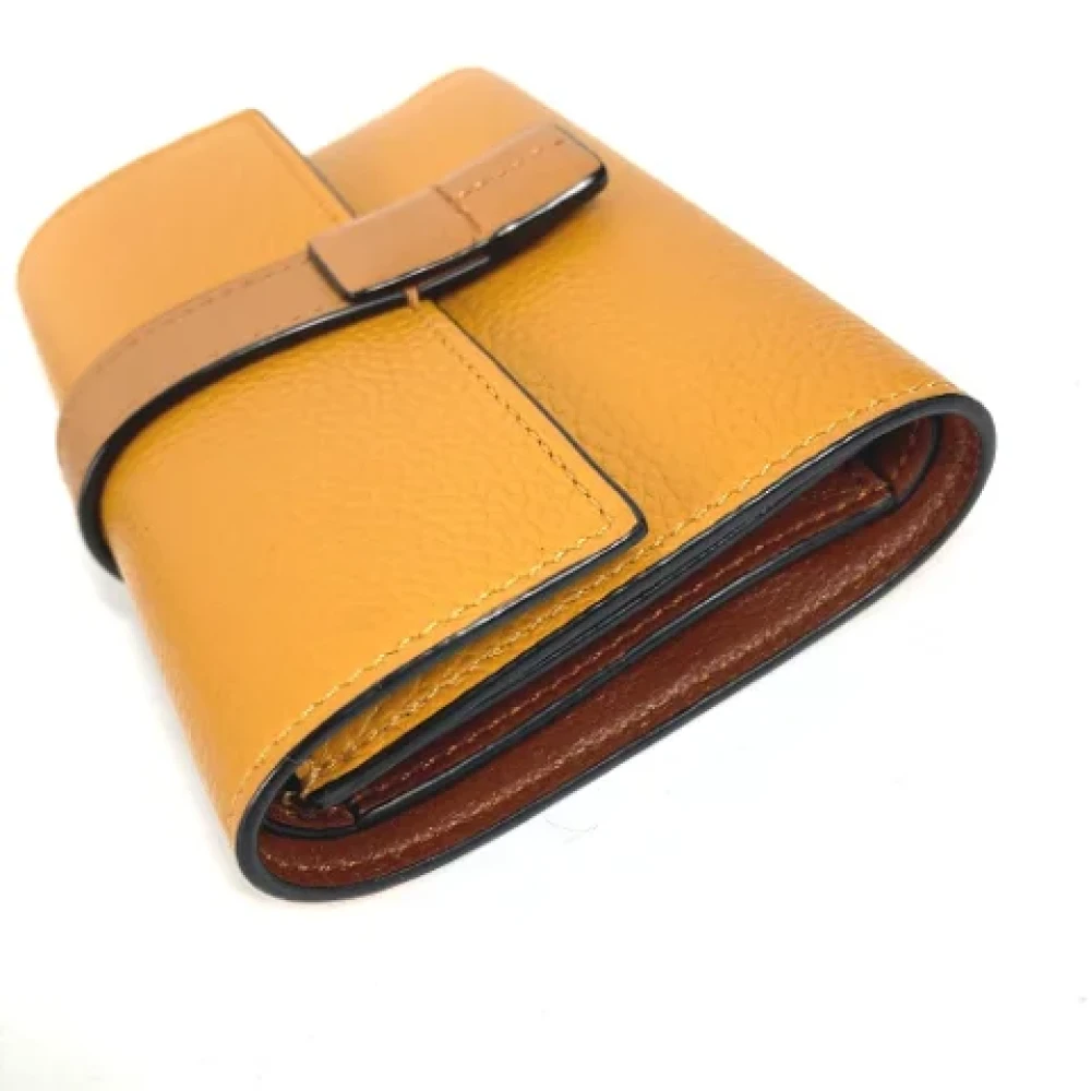 Loewe Pre-owned Leather wallets Yellow Dames