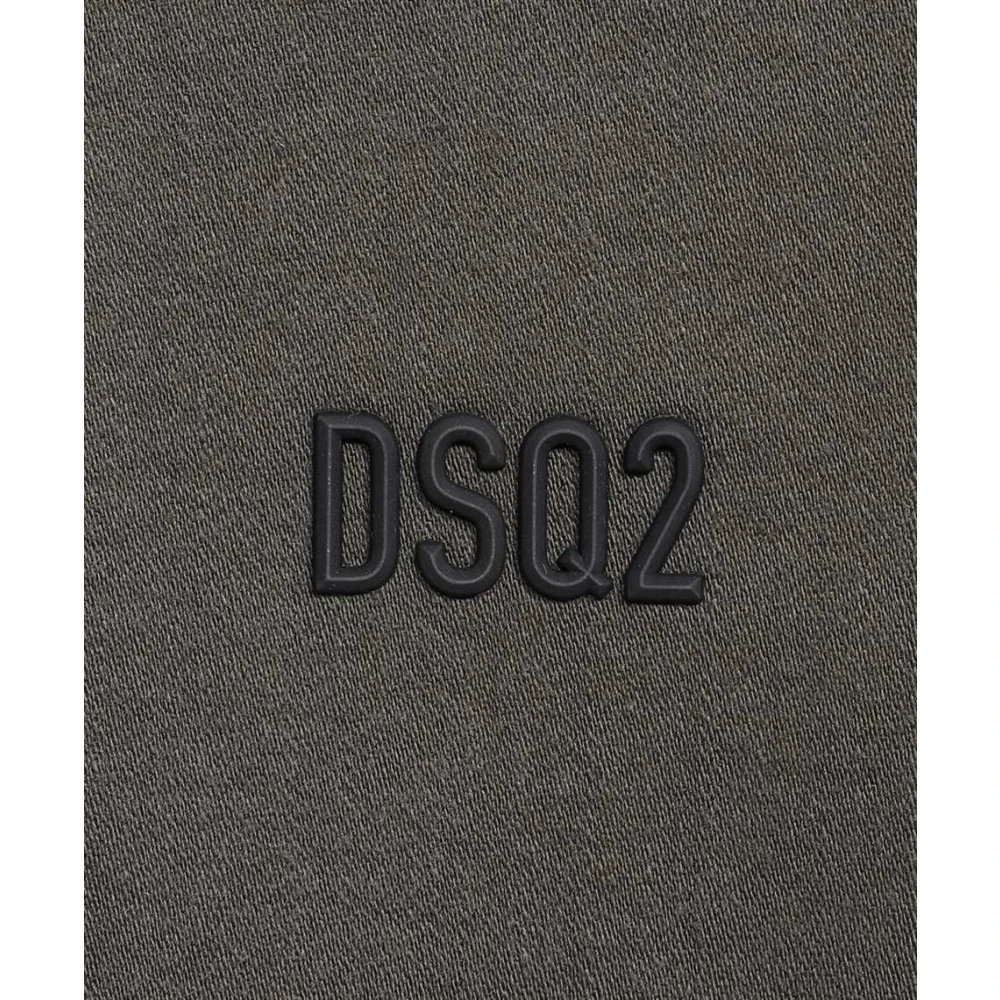 Dsquared2 Geribbeld Logo Sweatshirt met Kangoeroezak Gray Heren