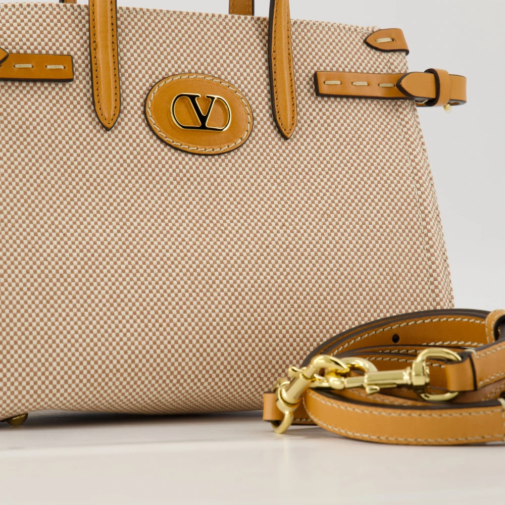 Valentino Garavani Beige Canvas Antibes Tas Beige Dames