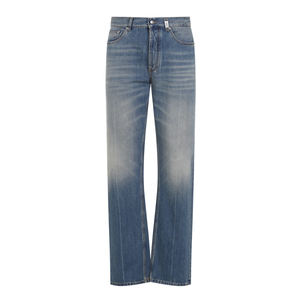 Alexander McQueen Blå Tvättad Straight Leg Jeans Blue, Herr