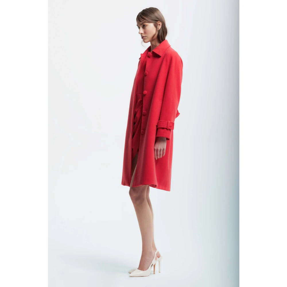 Kocca Stijlvolle Minimalistische Jas Red Dames