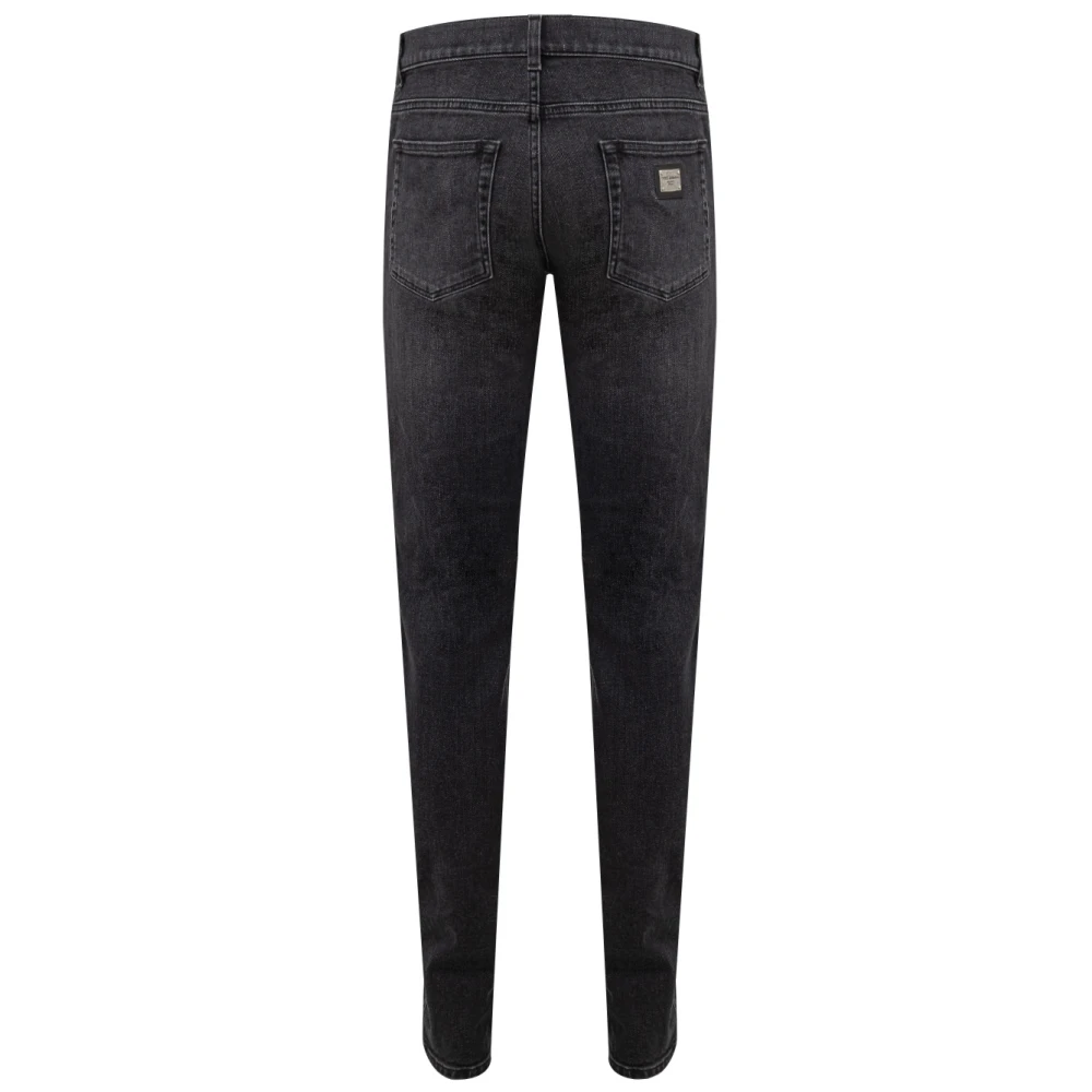 Dolce & Gabbana 5-pocket jeans met logo Gray Heren
