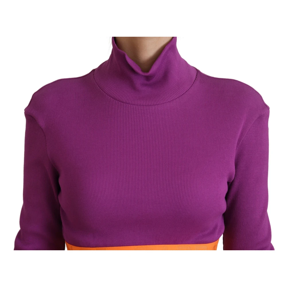 Dolce & Gabbana Luxe Paarse Turtleneck Sweater Purple Dames