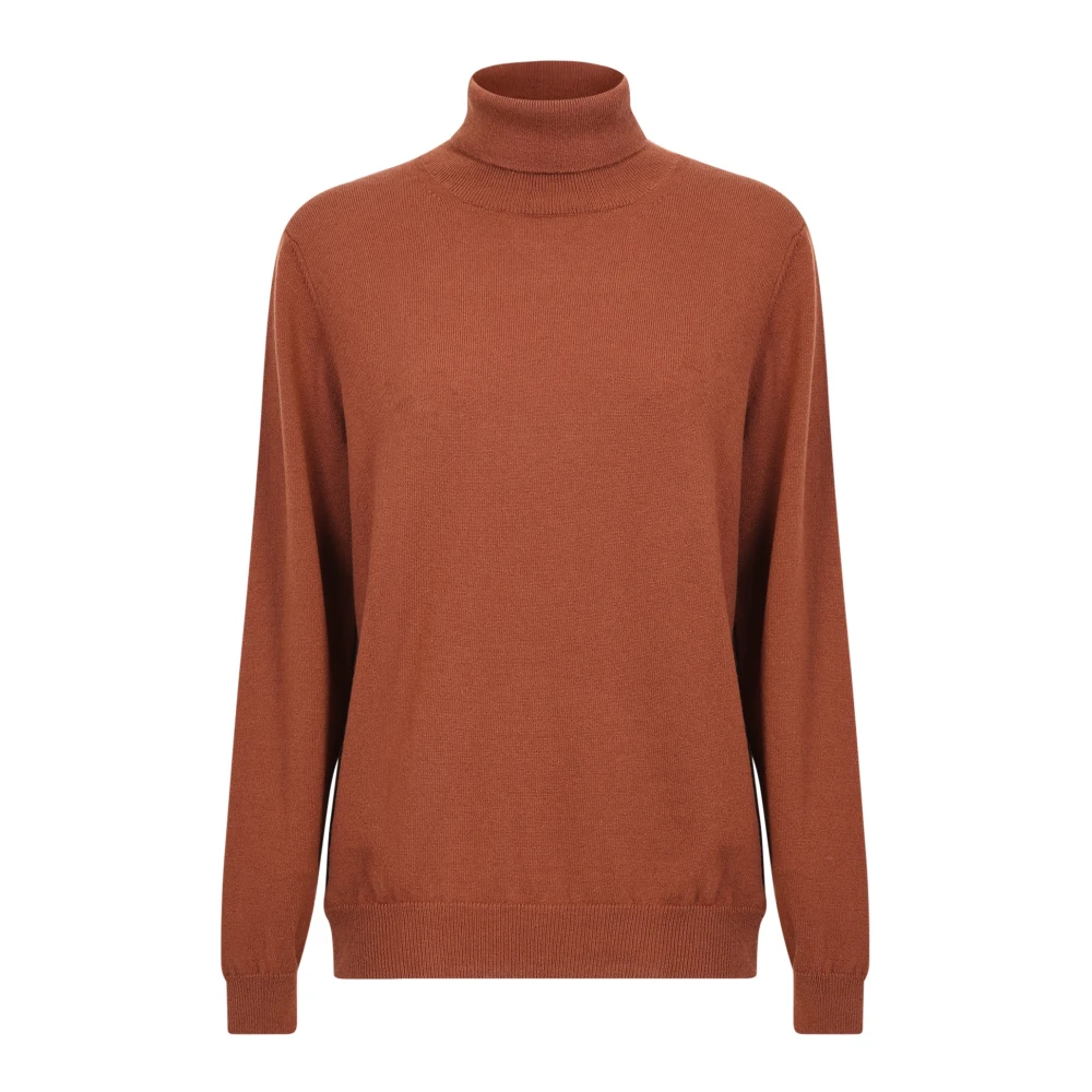 Zanone Men's Brown Knitwear High Neck Jumper - Turtlenecks - 2XL - Knitwear