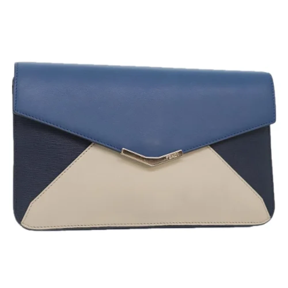 Fendi Vintage Pre-owned Leather clutches Blue Dames