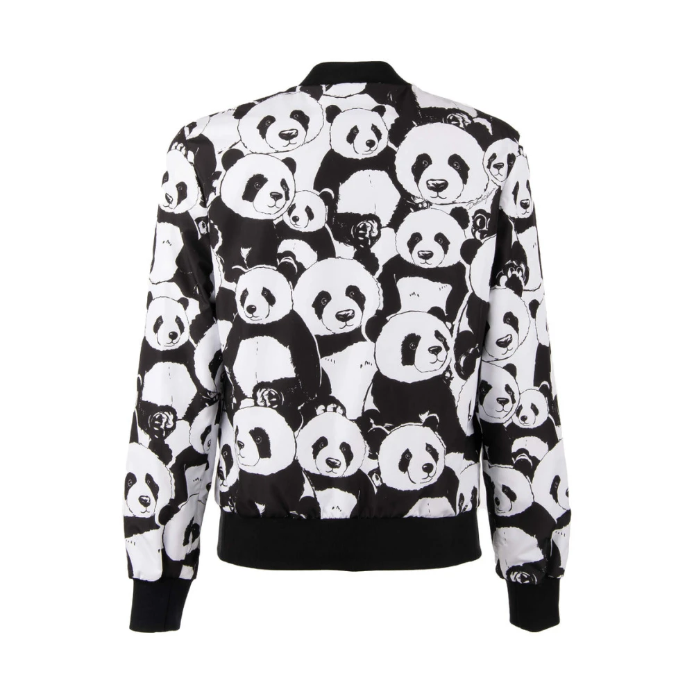 Dolce & Gabbana Panda Print Nylon Jas Black Heren