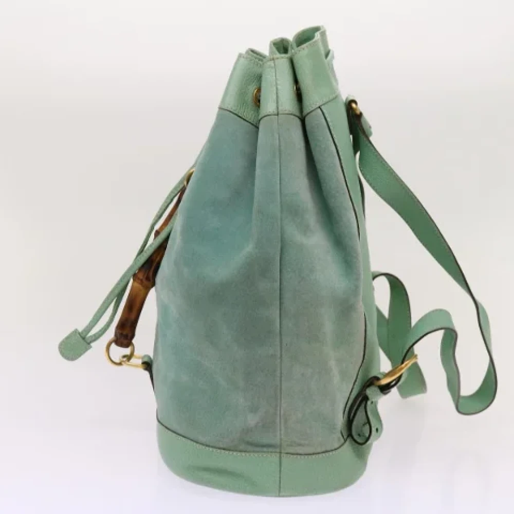 Gucci Vintage Pre-owned Suede backpacks Blue Dames