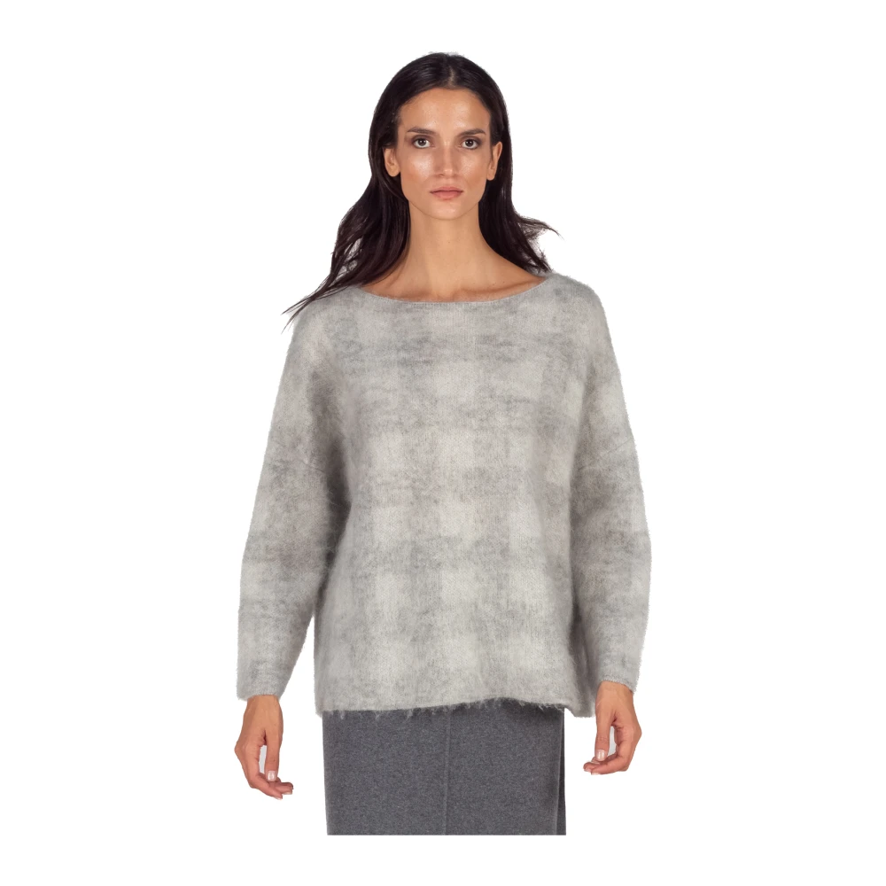 Semicouture Geruite Gebreide Trui in Grijs Gray Dames