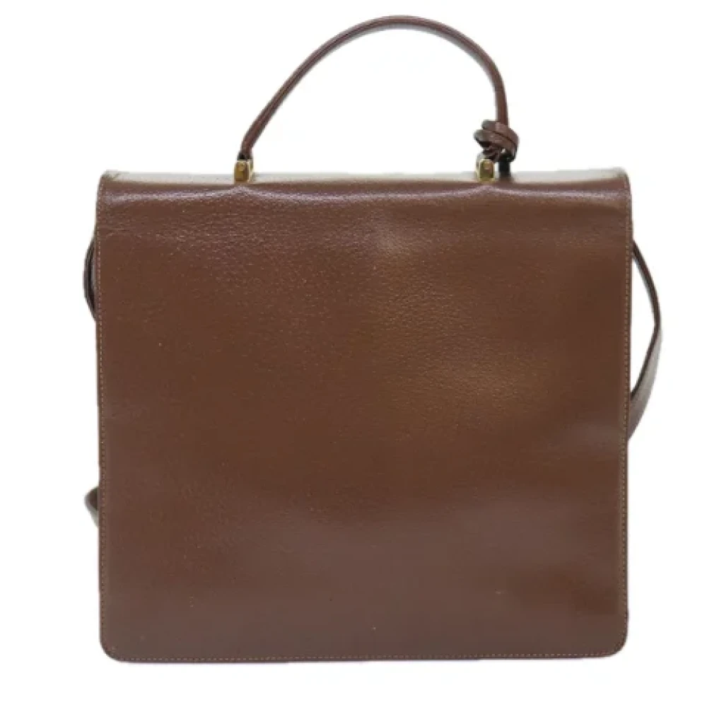 Gucci Vintage Pre-owned Leather handbags Brown Dames