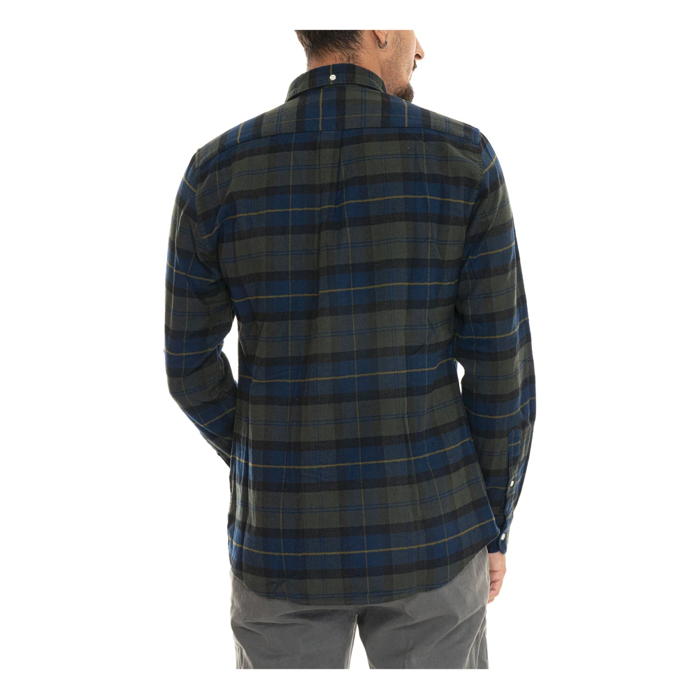 Barbour Tartan Button-Down Casual Overhemd Blue Heren