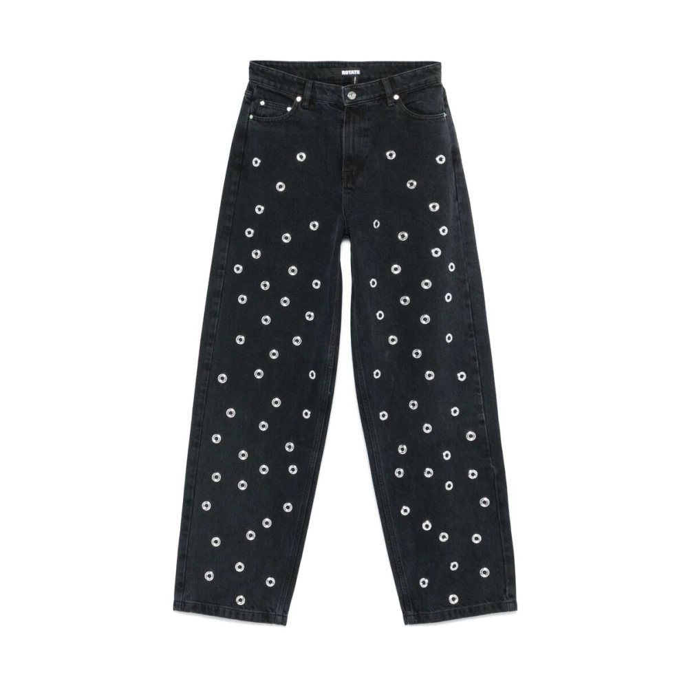 Rotate Birger Christensen Donkergrijze klassieke jeans met oogjes Gray Dames