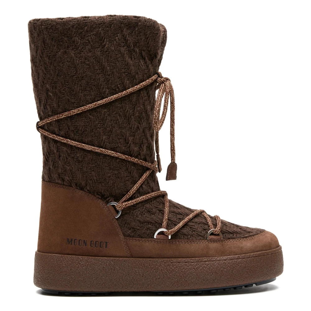 Moon Boot Women's Brown X Guest In Residence Ltrack Knit Boots - Winter Boots - 4 Uk - Shoes