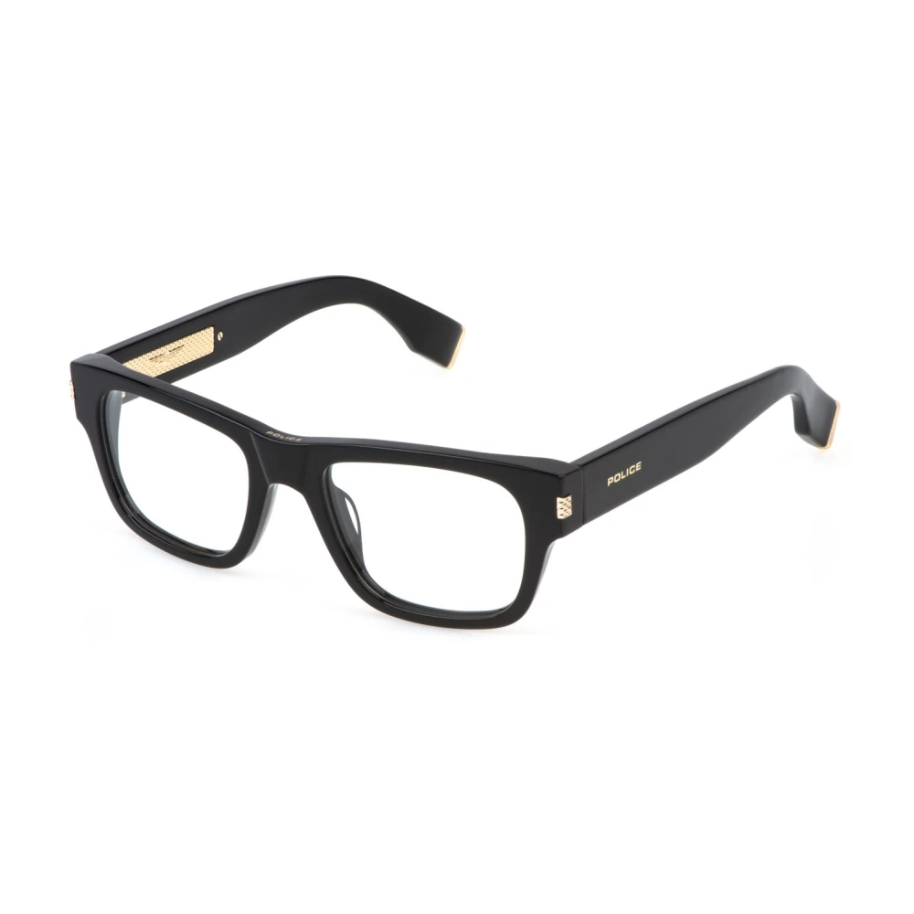 Police Men's Black Glasses, 52 Mm, Stylish Eyeglasses In Green