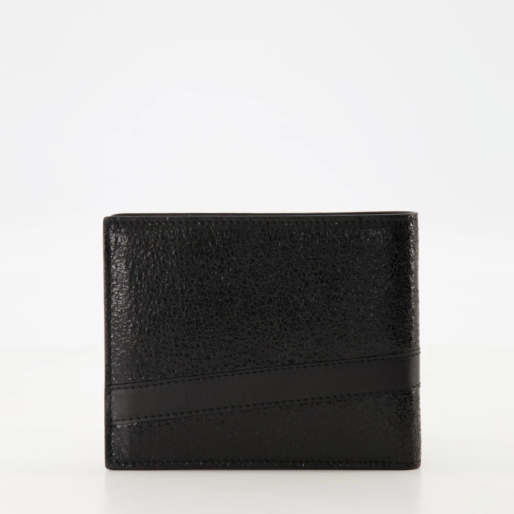 Dior Portemonnee van gestructureerd leer met klep Black Heren