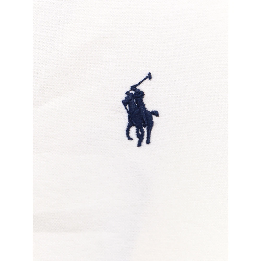 Ralph Lauren Witte Katoenen Jurk met Puntige Kraag White Dames