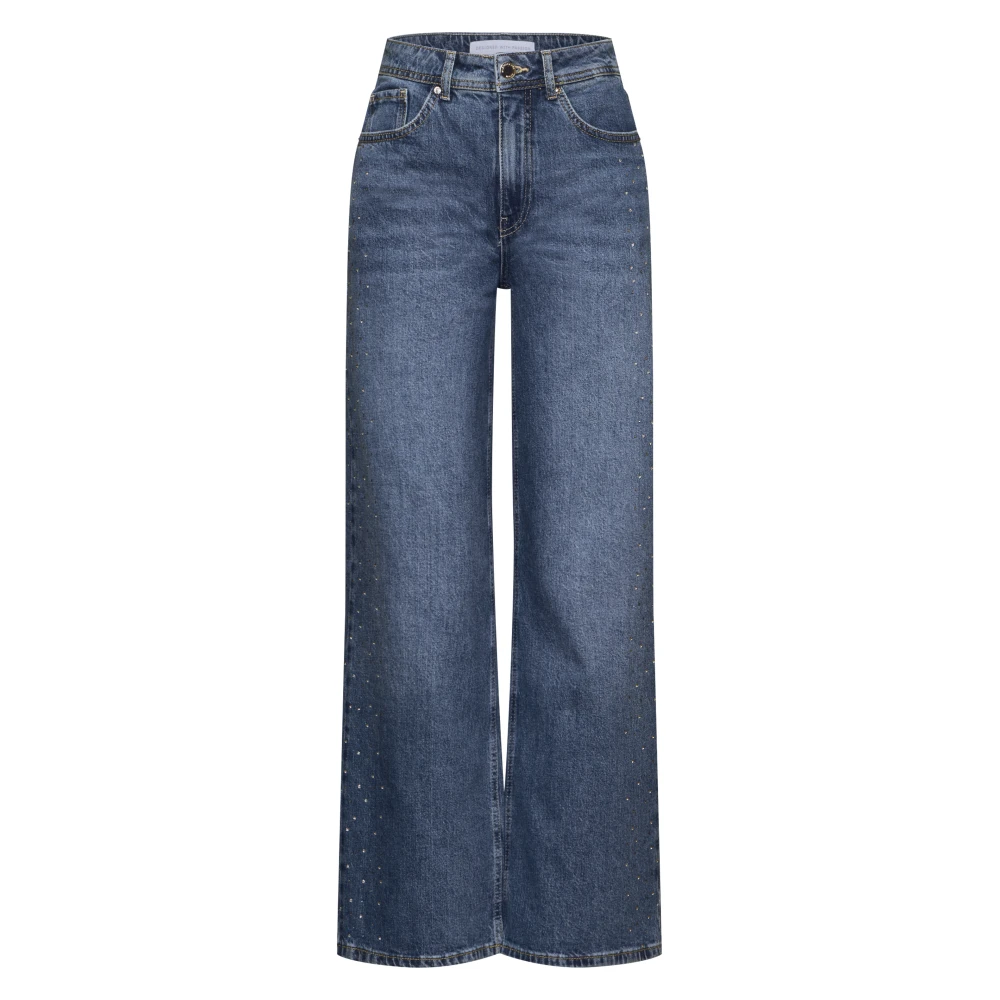 Street One Glitter Wide Leg Jeans Blue Dames
