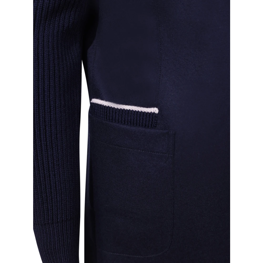 Eleventy Blauwe Wollen Kasjmierjas met Capuchon Blue Heren