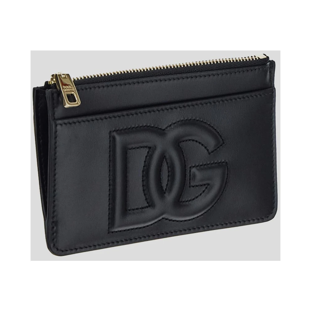 Dolce & Gabbana Leren Logo Portemonnee Black Dames