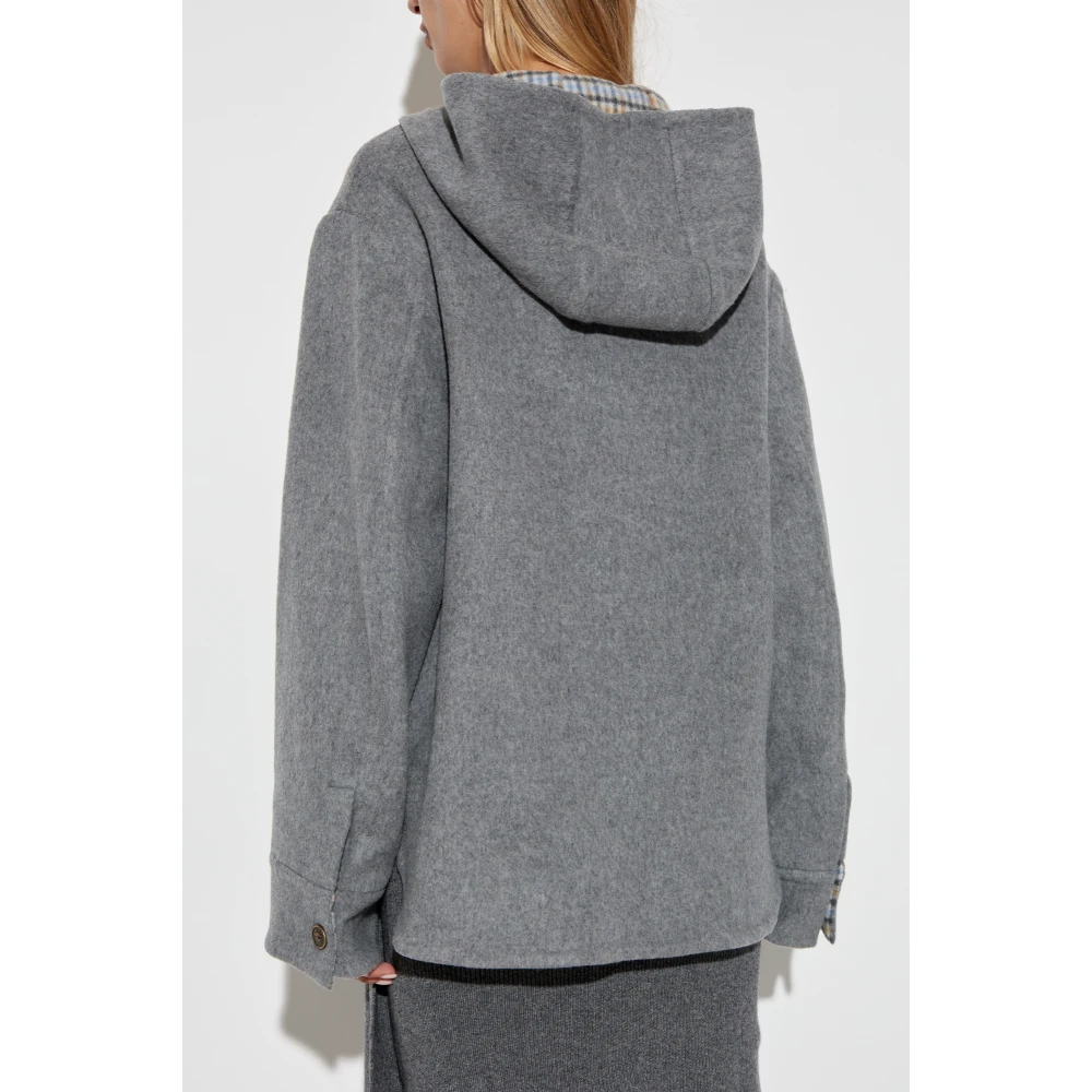 ETRO Wollen jas met capuchon Gray Dames