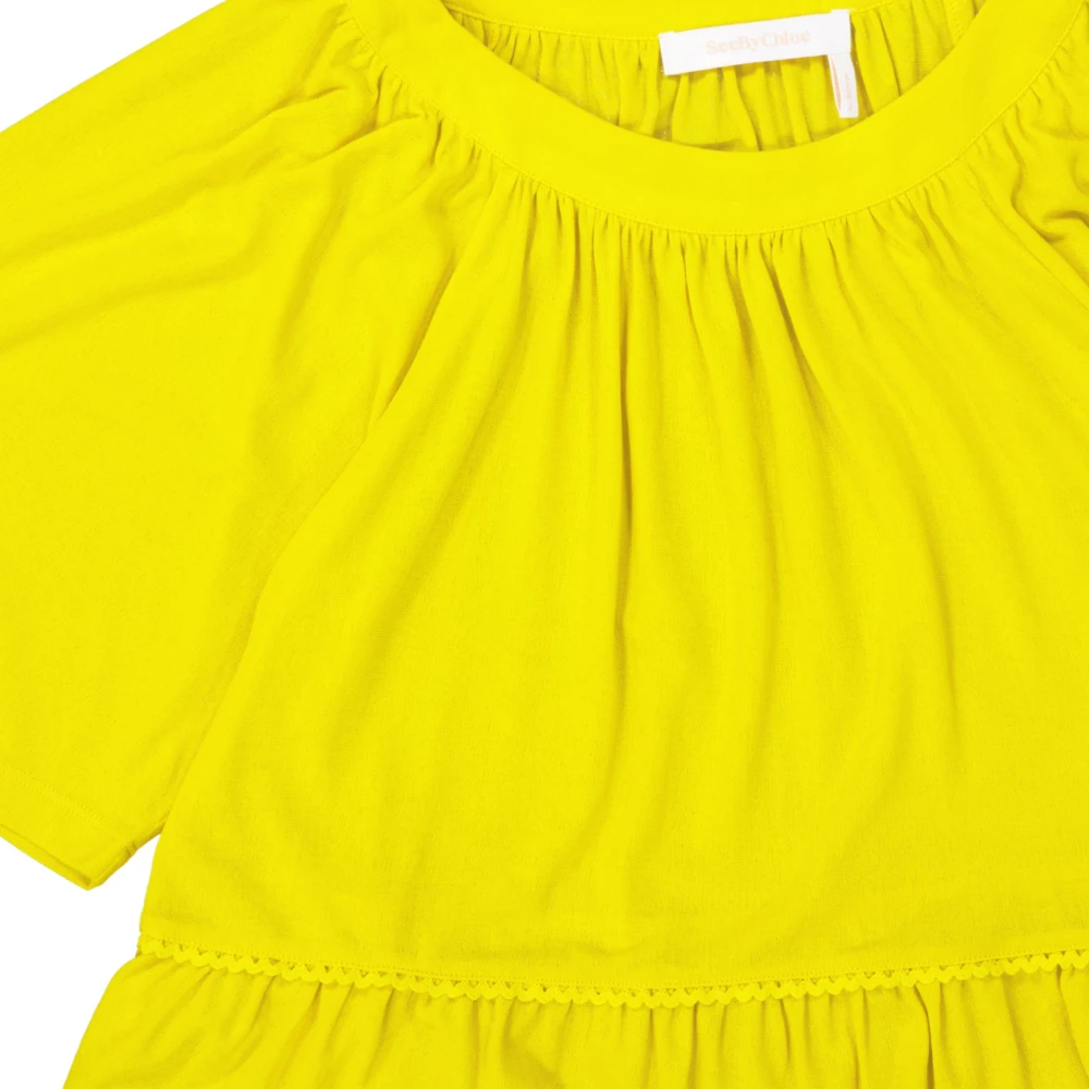 See by Chloé Gele Flared Top voor Vrouwen Yellow Dames