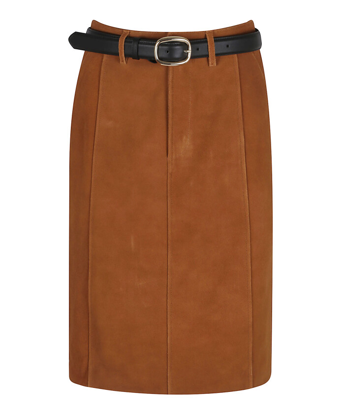 bruine-leren-rok-chic-uitjes