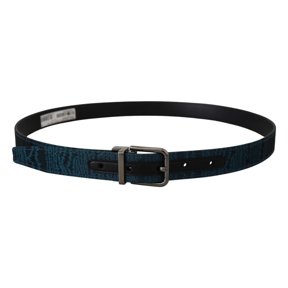 Dolce & Gabbana Men's Blue Belts, One Size, Luxury Jacquard Belt - 2.5Cm Width