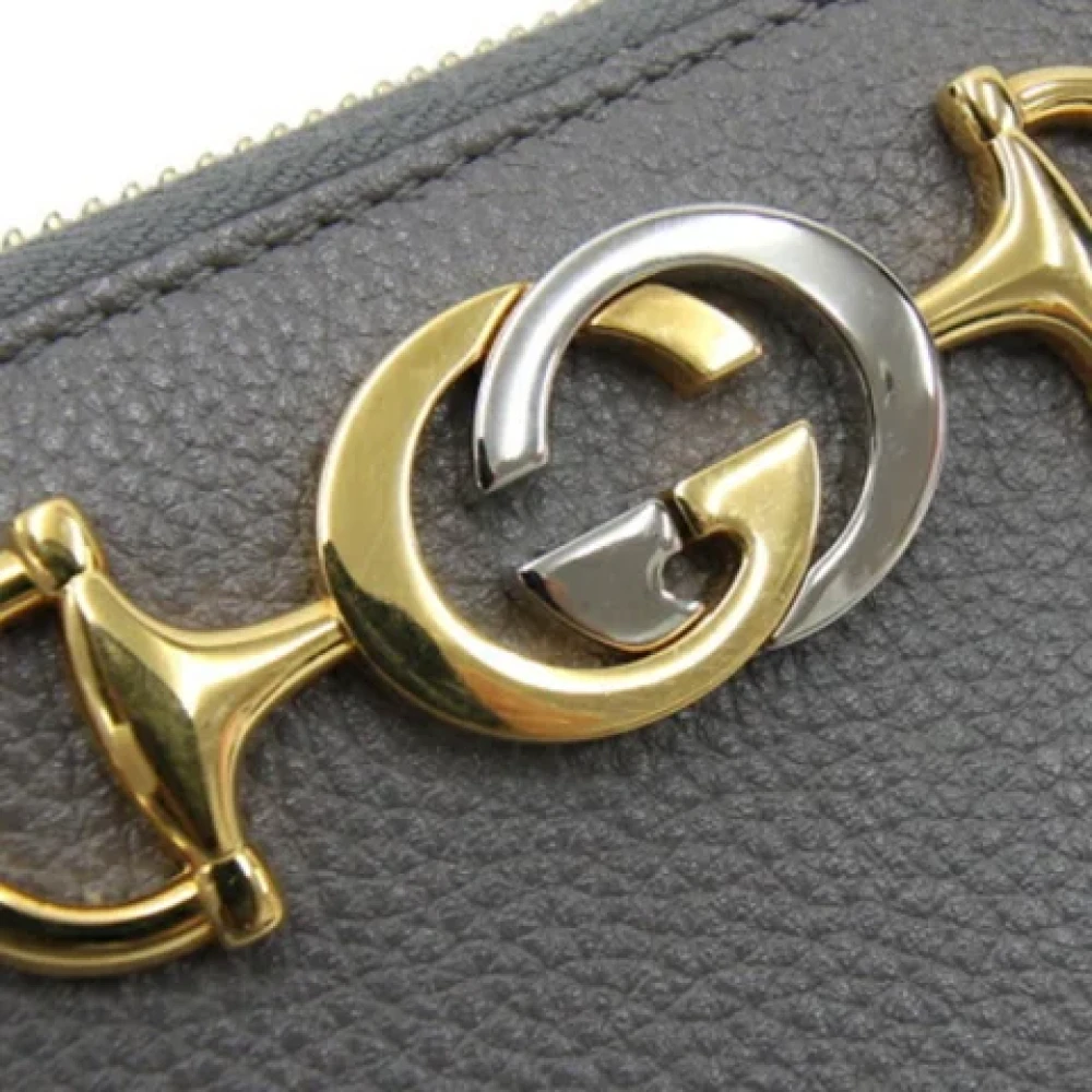 Gucci Vintage Pre-owned Leather wallets Gray Dames