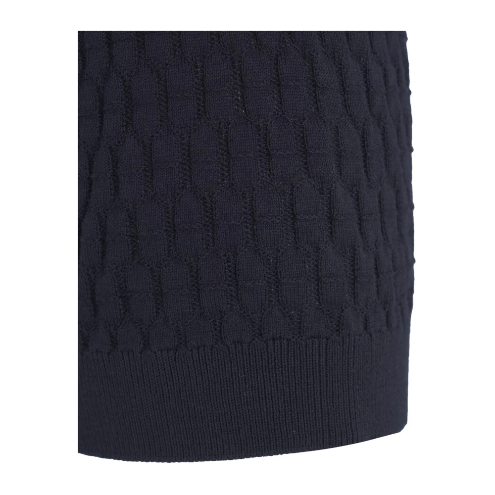 Paolo Pecora Blauw Honingraat T-shirt Casual Herenmode Blue Heren