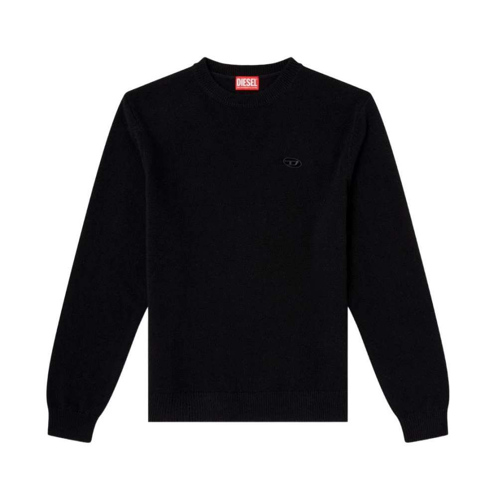 Diesel Men's Black Round-Neck Knitwear, S, Shirt Collection