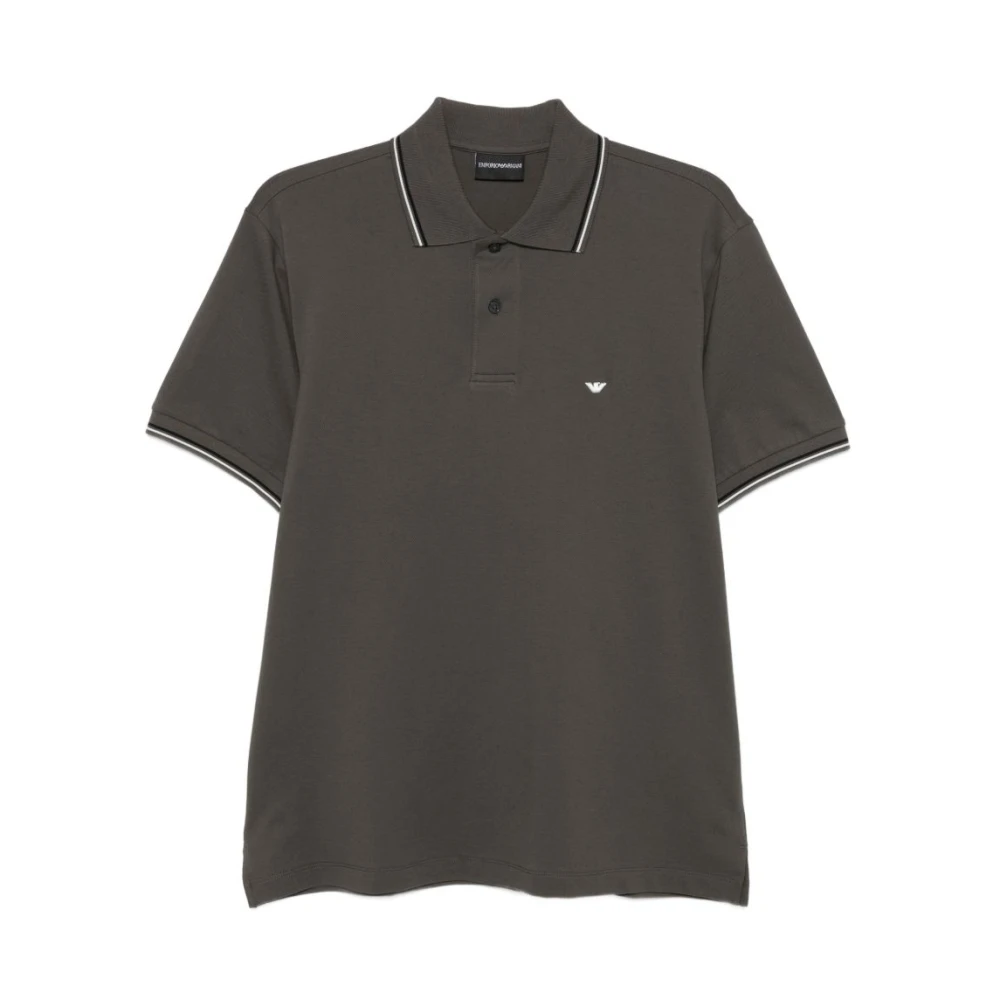 Emporio Armani Men's Gray Cotton Polo Shirt