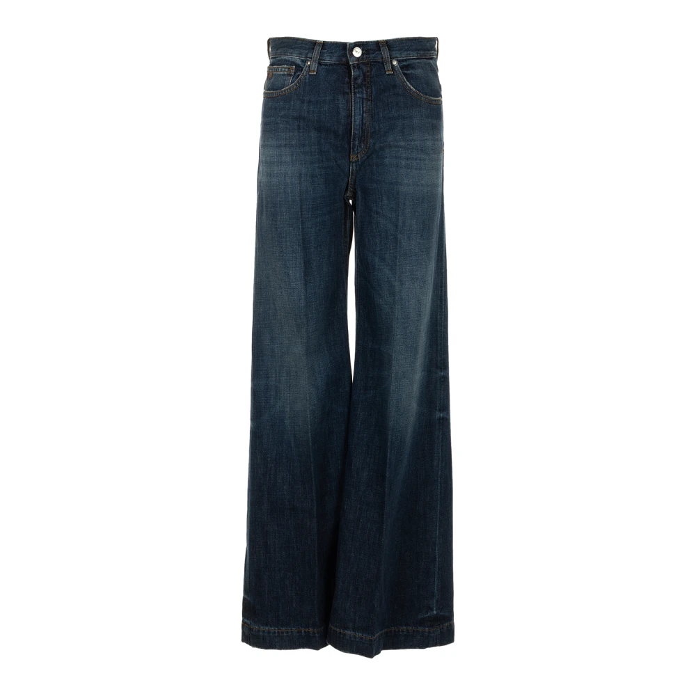 Nine In The Morning Denim Jeans Palazzo Stijl Blue Dames