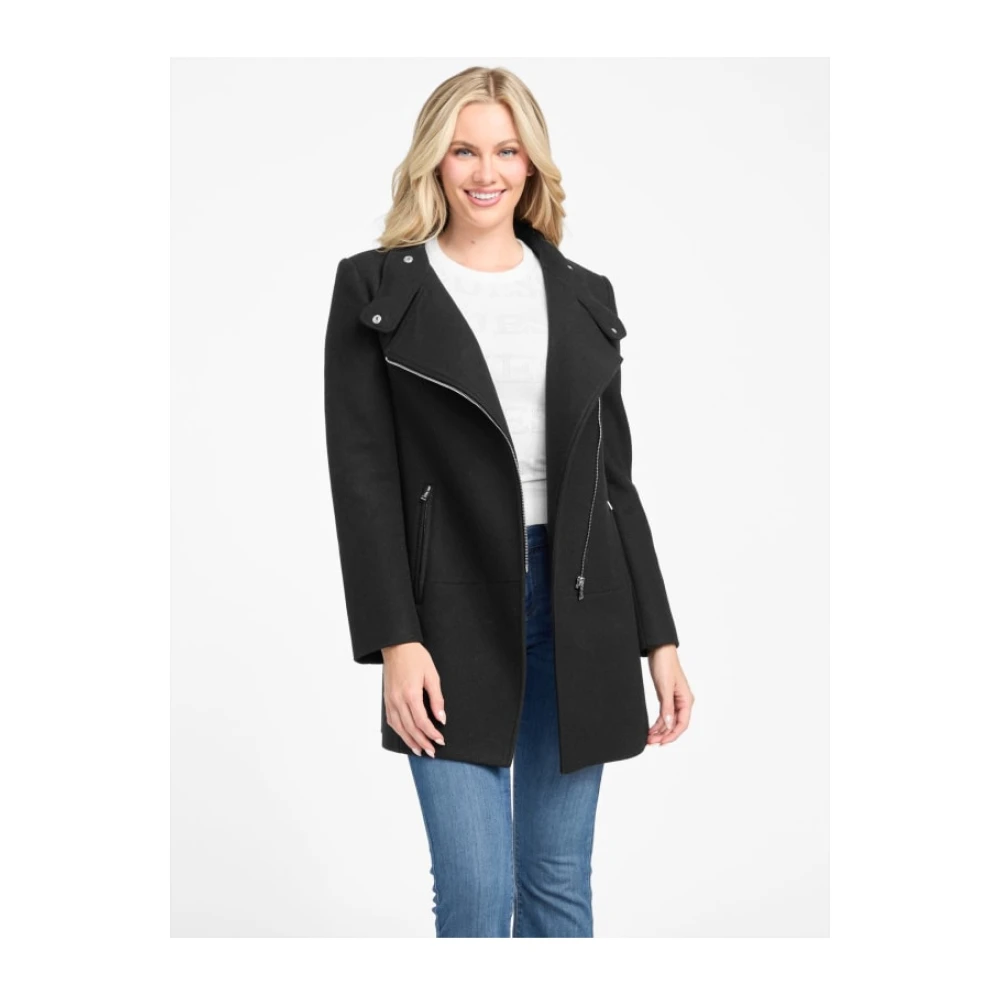 Guess 2-in-1 Jas met Capuchon Black Dames