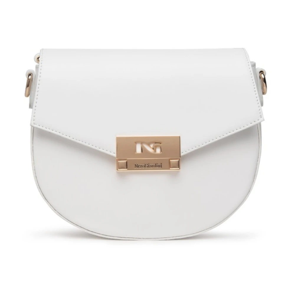 Nerogiardini Women's White Crossbody Bag With Flap