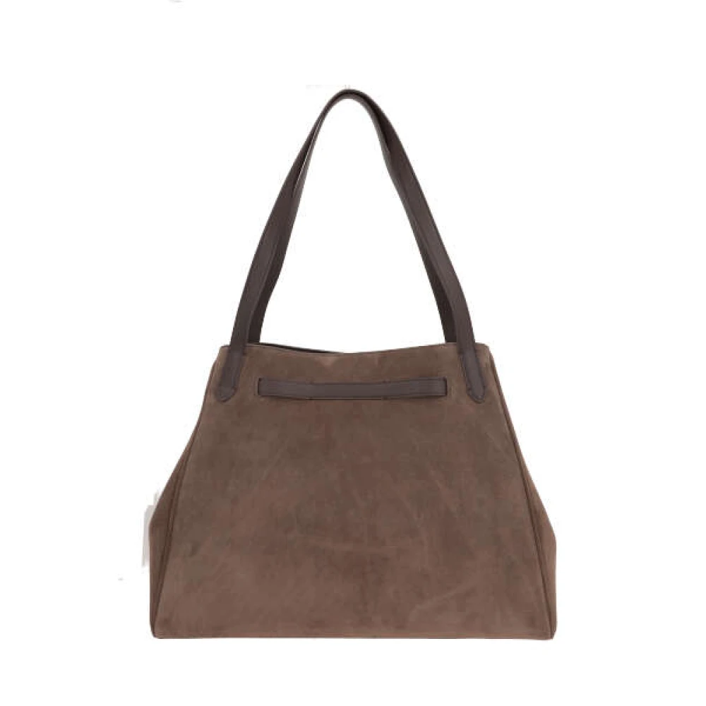 BRUNELLO CUCINELLI Bruine suède handtas met gesp Brown Dames