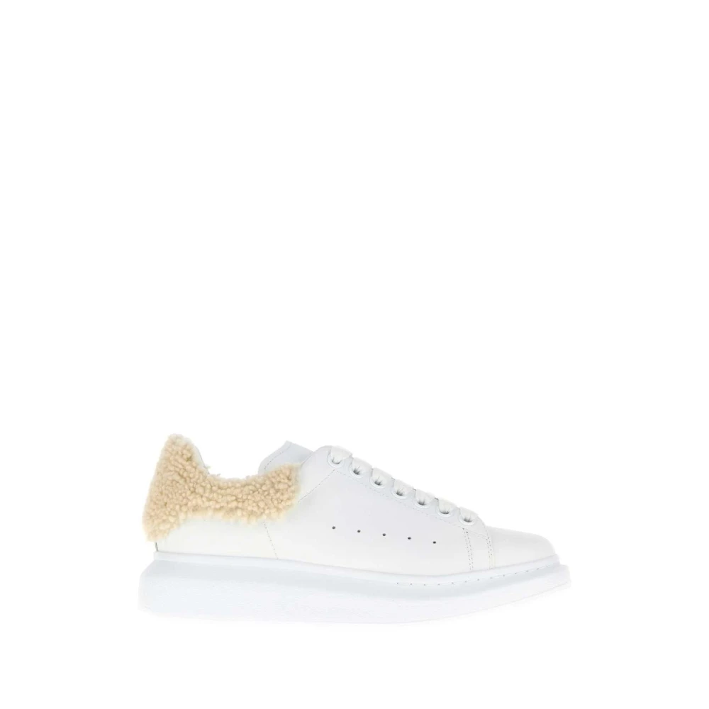 Alexander Mcqueen Women's White Sneakers, 6 Uk, Oversized Sole Leather Trainers