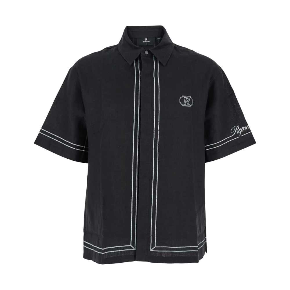 Represent Men's Black Border Shirt Stylish Collection - Short Sleeve Shirts - L - Shirts