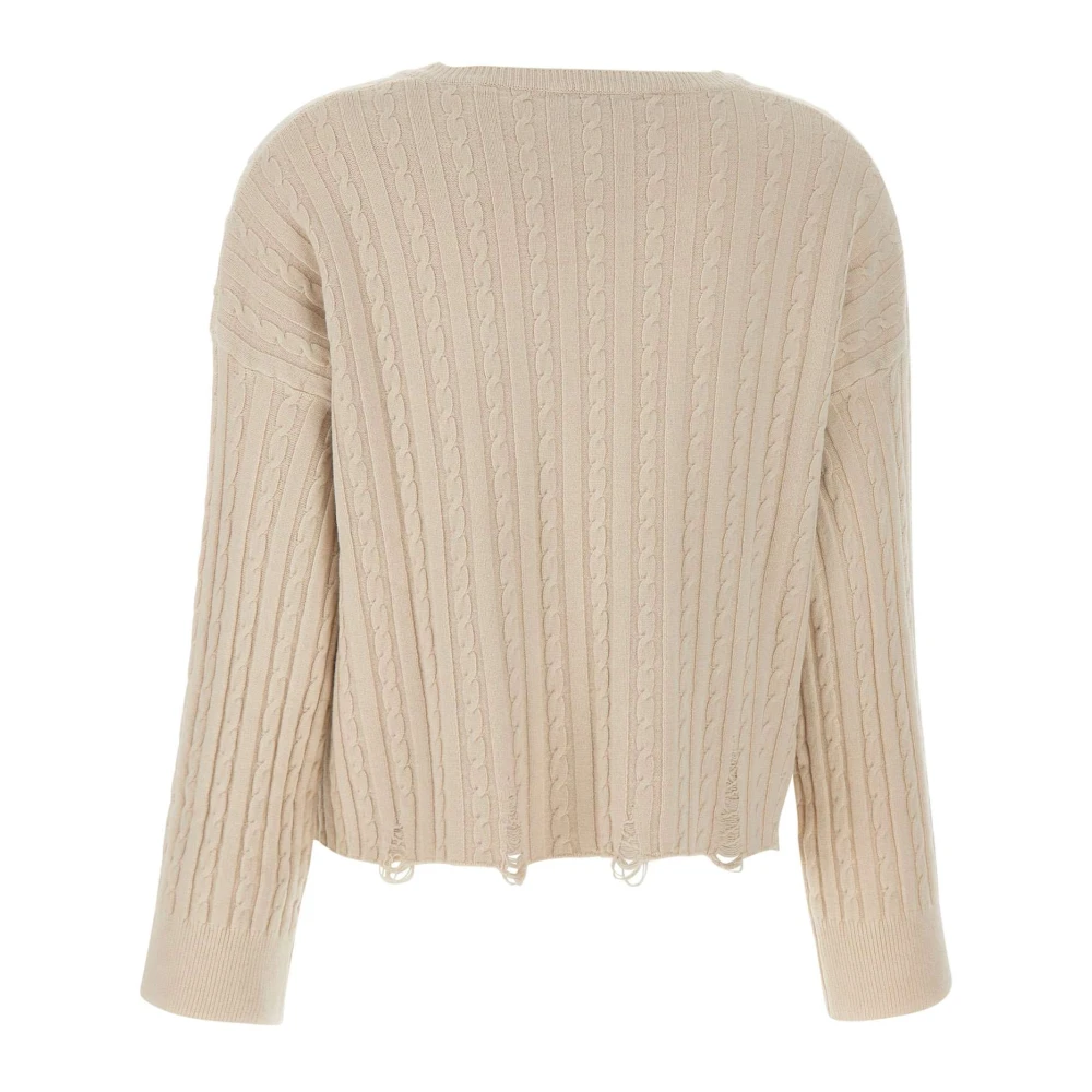 Kaos Angora Cream Sweater met Cable Weave Beige Dames
