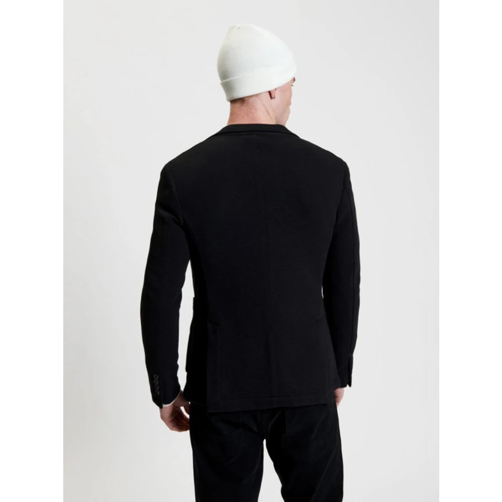 Gianni Lupo Zwarte Slim Fit Blazer Jas Black Heren
