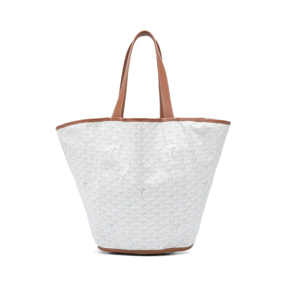 Goyard Vintage Donna Bianco Borsa A Tracolla Chevron Usata