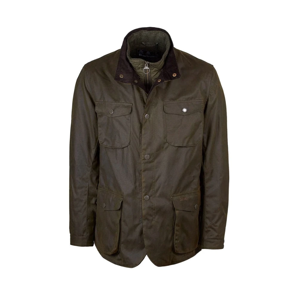 Barbour Gewaxte Katoenen Jas met Fluwelen Kraag Green Heren