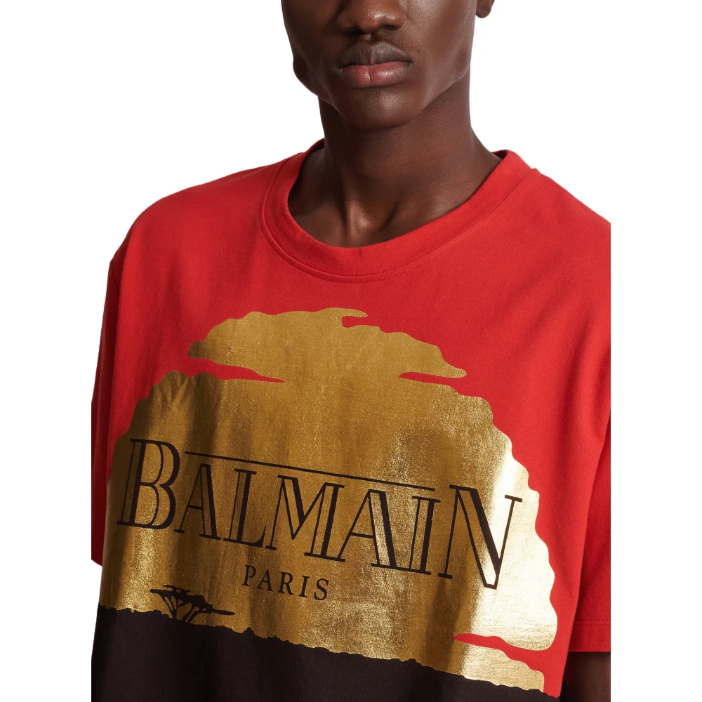 Balmain Disney x The Lion King T-shirt met zonsondergangprint Multicolor Heren