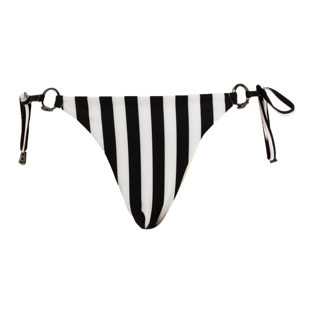 Trussardi Zomer Strand Slip met Gestreepte Veters Black Dames